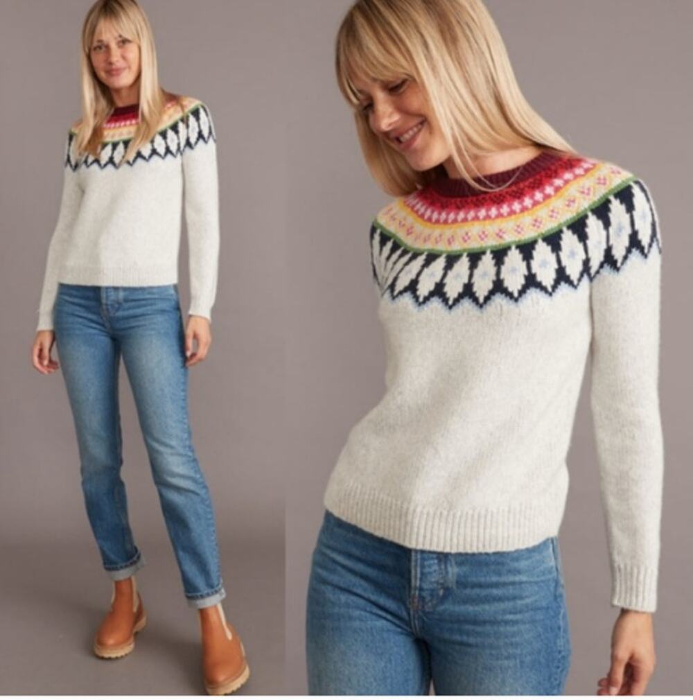 Marine Layer Fair Isle Knit Wool blend Sweater S